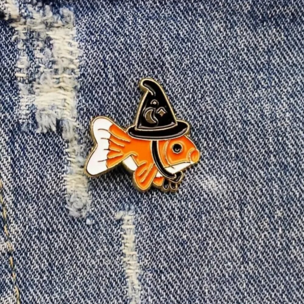 Witchy Fish Enamel Lapel Pin NEW